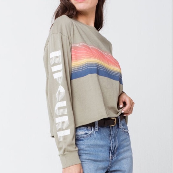 Rip Curl Scenic Waves Oversized Crop Long Sleeve Tee L - Picture 6 of 13